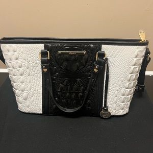 Brahmin Black & White Mini Asher